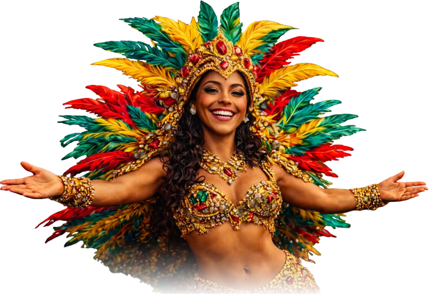 Carnival dancer in colorful costume